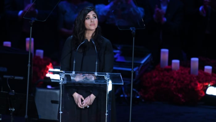 Vanessa Bryant reflects at the memorial for husband Kobe and daughter Gianna